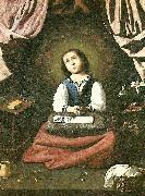 Francisco de Zurbaran the virgin as a girl, praying oil painting reproduction